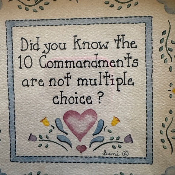 The ten commandments are not multiple choice frame cottage core shabby chic - Picture 2 of 3
